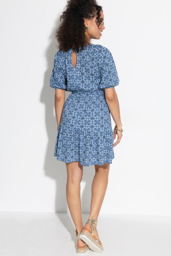 Sienna Short Sleeve Tie Waist Pointelle Jersey Dress