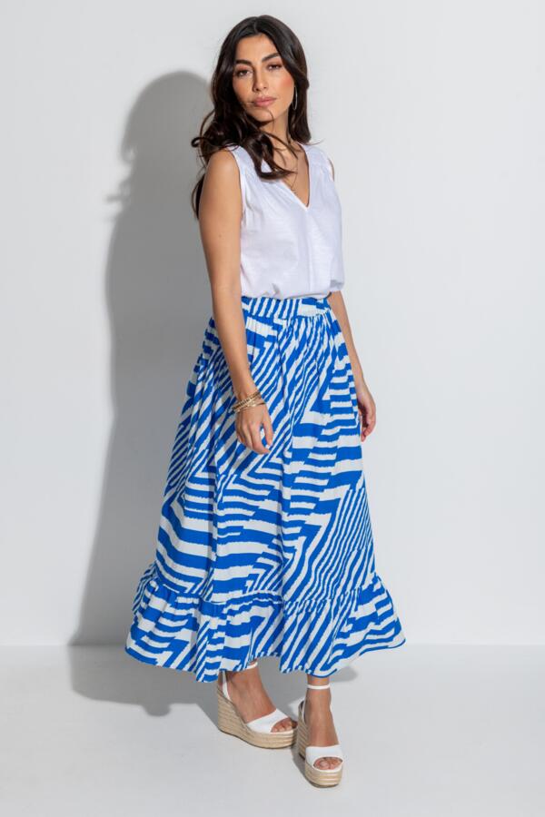 Susan Cotton Poplin Tiered Hem Midaxi Co-Ord Skirt