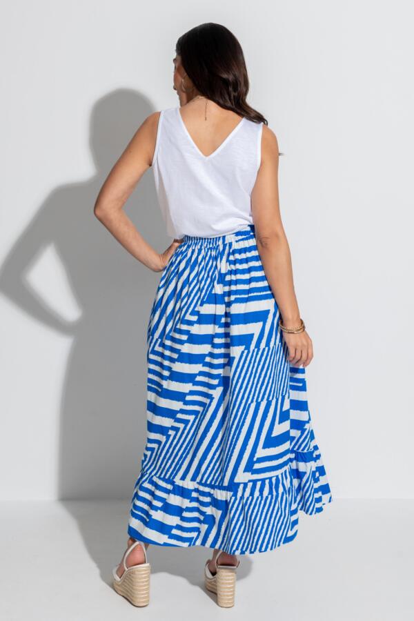 Susan Cotton Poplin Tiered Hem Midaxi Co-Ord Skirt