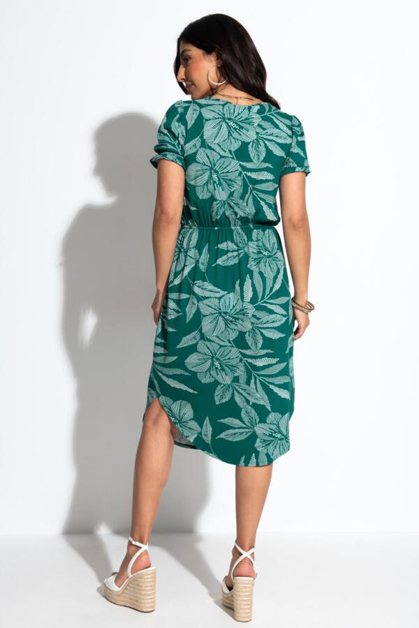 Jenny Puff Sleeve Jersey Midi Dress with LENZING™ ECOVERO™ Viscose