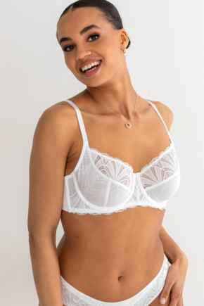 New Romance Non-Padded Underwired Full Cup Bra D-H - White