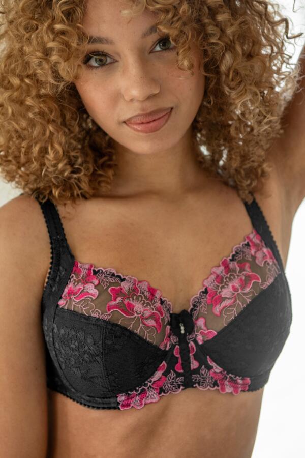 Sofia Lace Embroidered Side Support Bra D-J