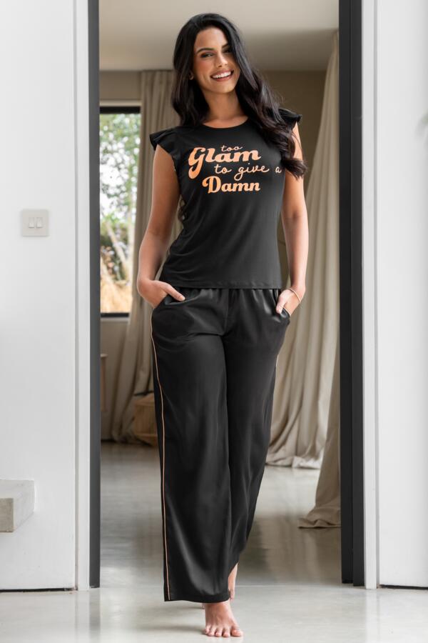 Satin Jersey Glam T-Shirt Pyjama Set