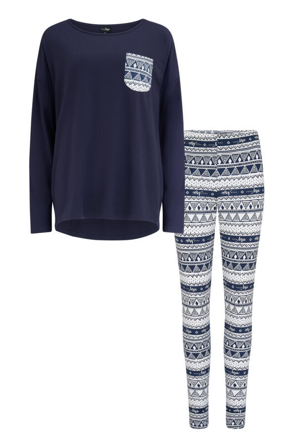 Soft Touch Jersey Fairisle Legging Pyjama Set