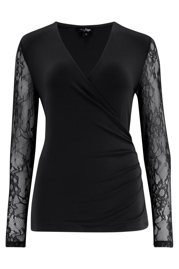 Julie Slinky Jersey Lace Long Sleeve Top