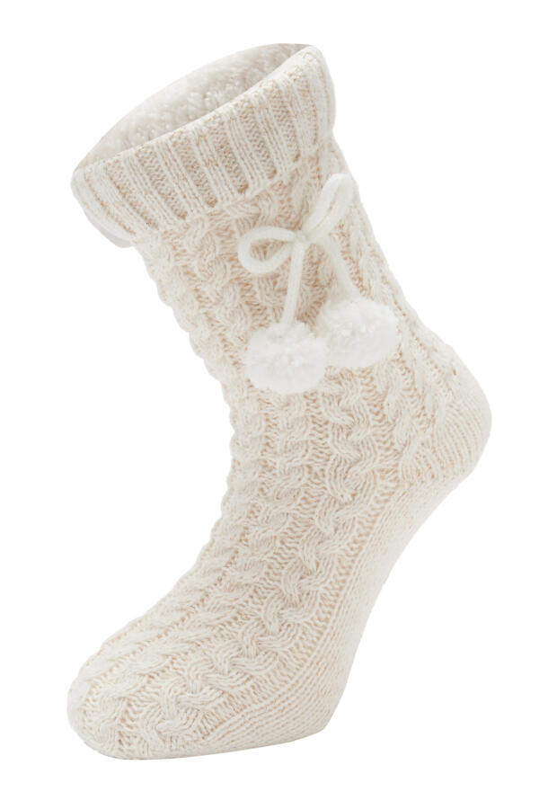 Cosy Cable Knit Lined Slipper Sock