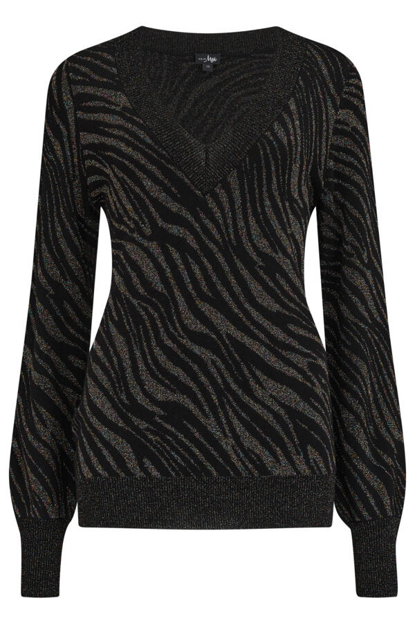 Mila Sparkle Jacquard V-Neck Fine Knit Jumper