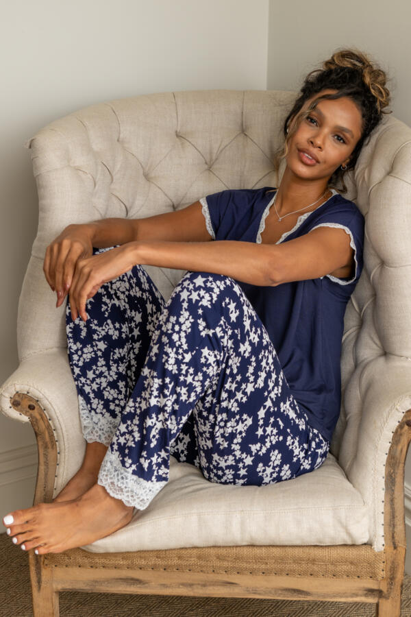 Sofa Loves Lace T-Shirt and Trouser Pyjama Set