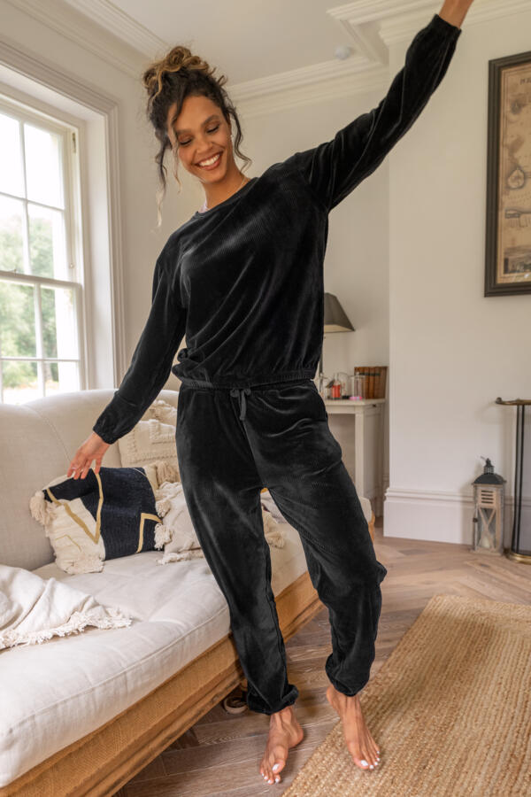 Ribbed Cosy Fleece Lounge Pyjama Set