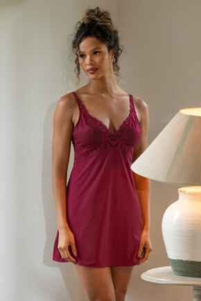 New Romance High Apex Chemise  - Cherry Red/Black