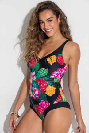 Contour Tummy Control Swimsuit - Black Multi