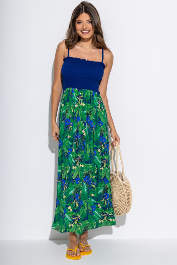 Emma Strapless Shirred Bodice Maxi Beach Dress