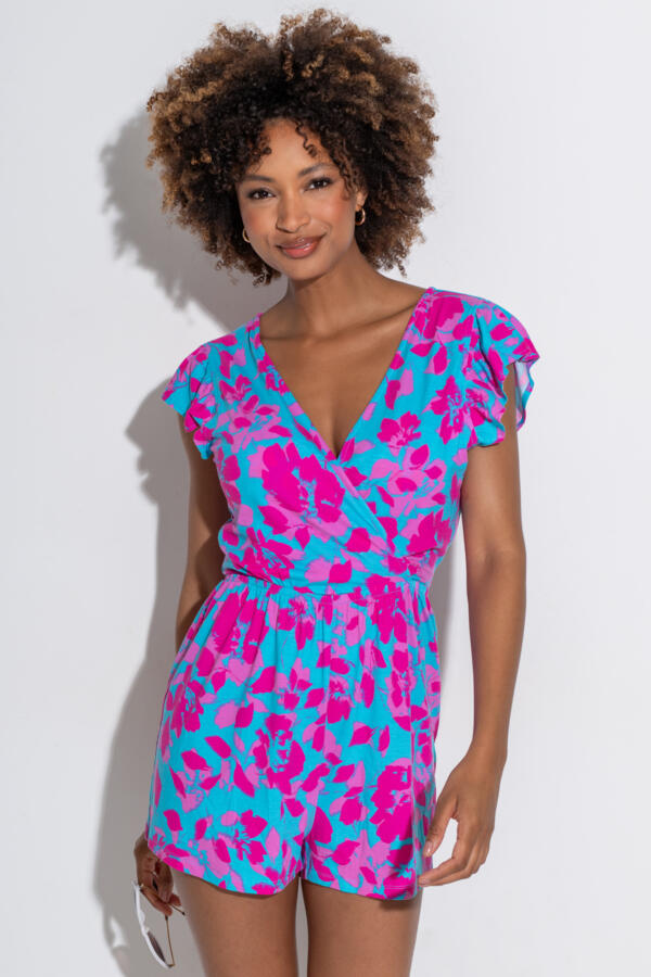 Amelia Frill Stretch Jersey Beach Playsuit