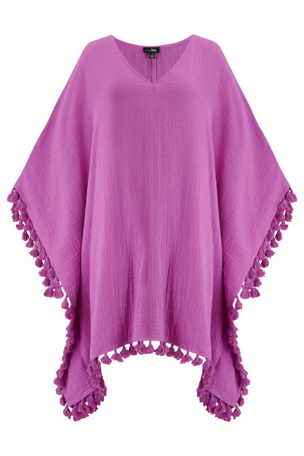 Cotton Double Cloth Fringe Trim Kaftan