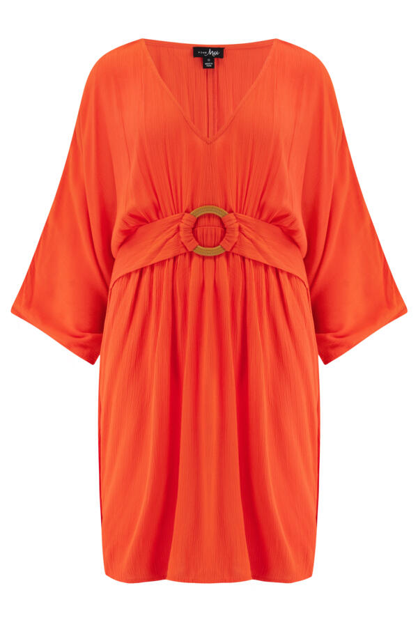 Crinkle O-Ring Woven Beach Kaftan