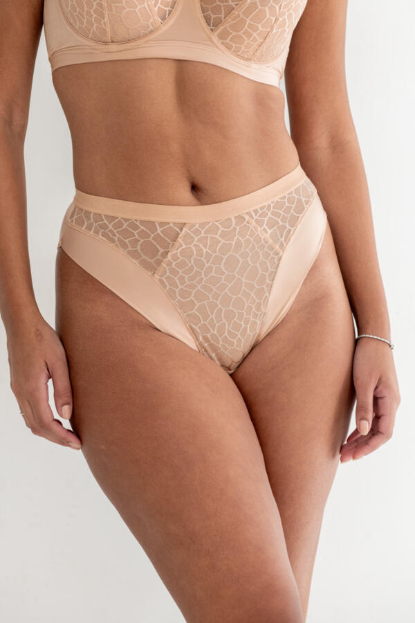 Geo Sculpt High Leg Midi Brief