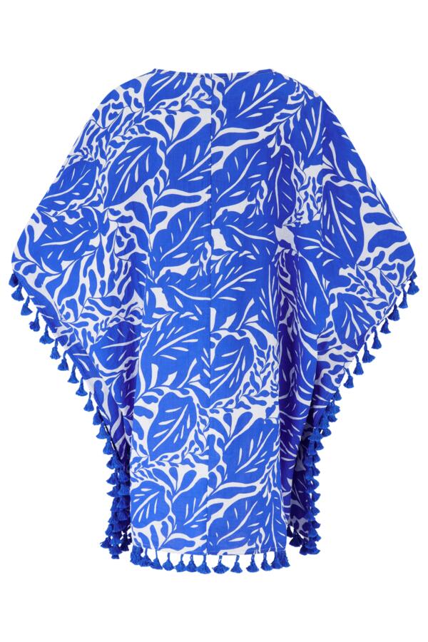 Cotton Double Cloth Fringe Trim Kaftan