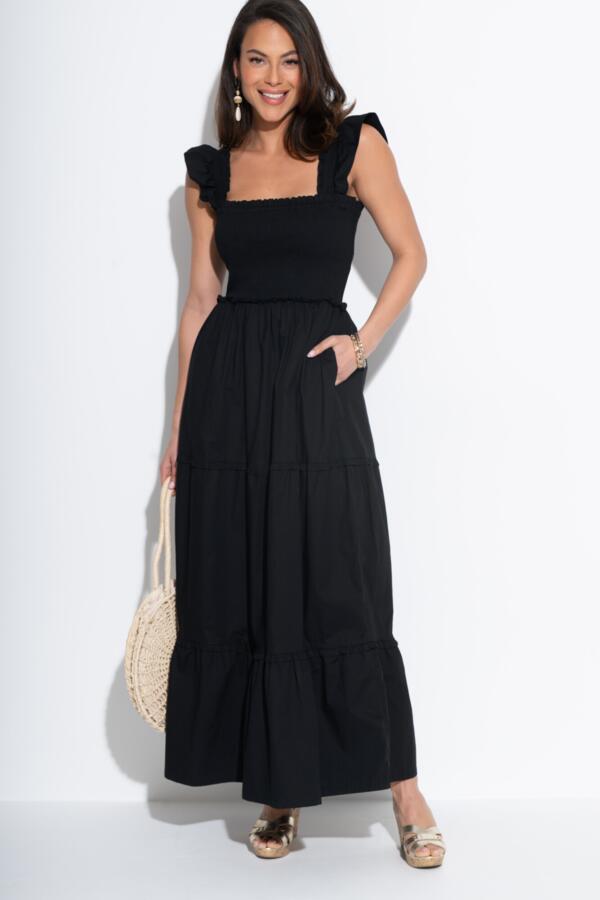 Lucy Cotton Poplin Tiered Midaxi Dress