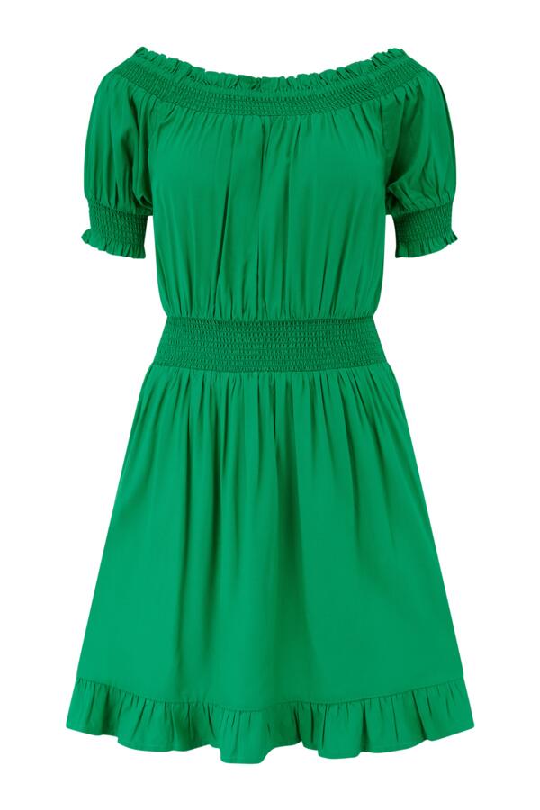 Eloise Puff Sleeve Woven Bardot Dress