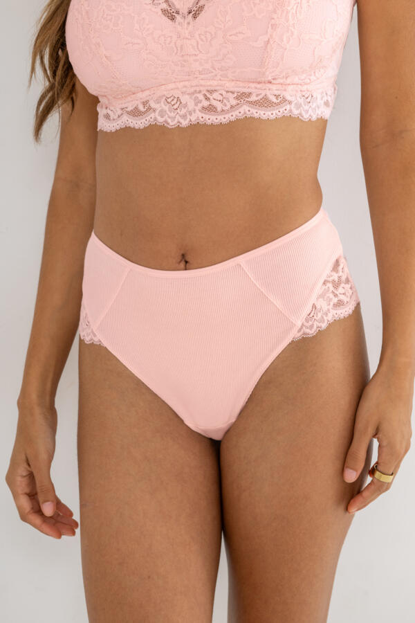 Love To Lounge Lace and Modal Rib Midi Brief