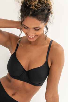 Geo Sculpt Padded Spacer T-Shirt Bra  - Black