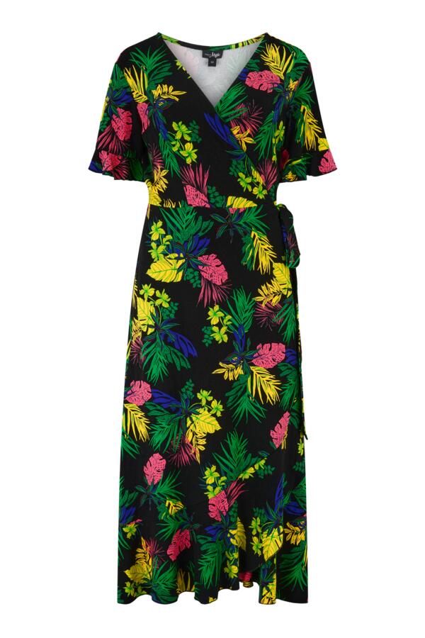 Megan Stretch Jersey Wrap Midi Dress