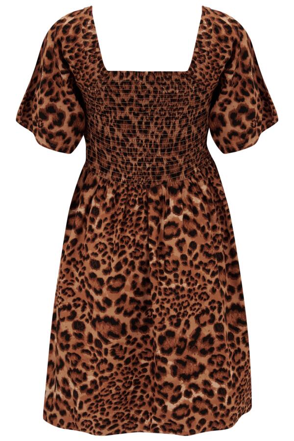 Angel Sleeve Shirred Bodice Woven Dress
