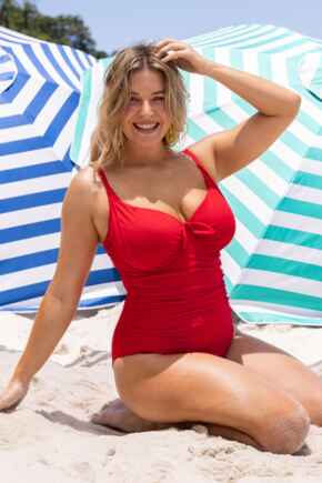 St Kitts Underwired Non-Padded Swimsuit - Red
