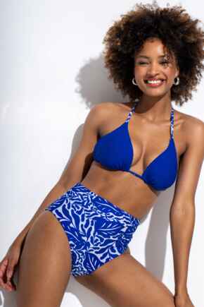 Laguna Beach Reversible High Waist Bikini Brief  - Ultramarine/White