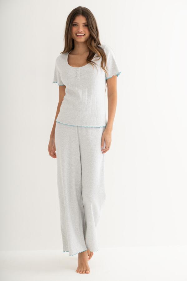 Ribbed Jersey Baby Overlock Pyjama Set