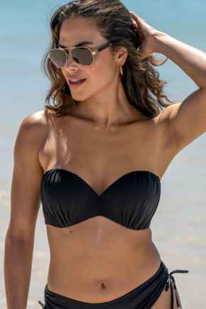 Santa Cruz Strapless Lightly Padded Underwired Bikini Top - Black