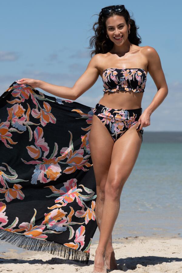 Fringe Trim Crinkle Woven Multiway Sarong