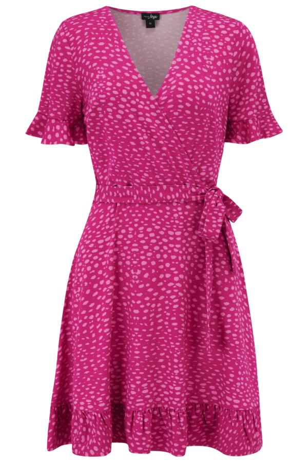 Birdie Stretch Viscose Jersey Wrap Front Dress
