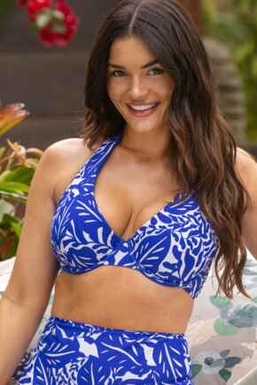 Laguna Beach Non Padded Underwired Reversible Bikini Top - Ultramarine/White