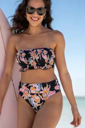 Free Spirit Fold Over Brief - Black Floral