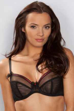 Pin Up Underwired Non Padded Bra - Black