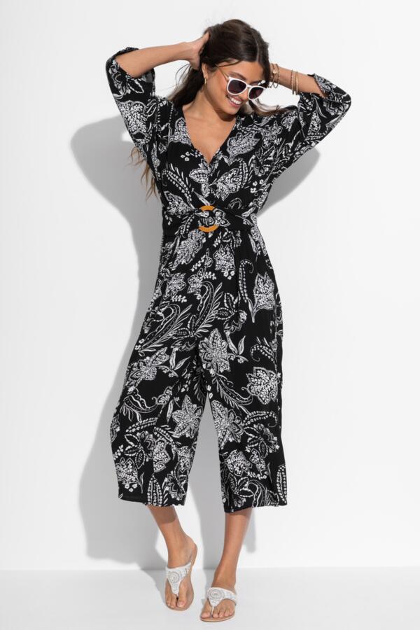 Crinkle O-Ring Woven Beach Jumpsuit