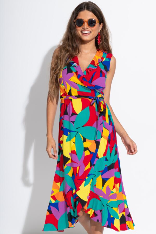 Midaxi Wrap Beach Dress