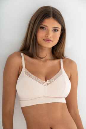 Love To Lounge Cotton Non Wired Bra  - Pearl