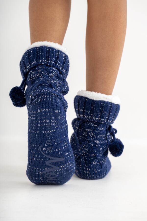Cosy Cable Knit Lined Slipper Sock