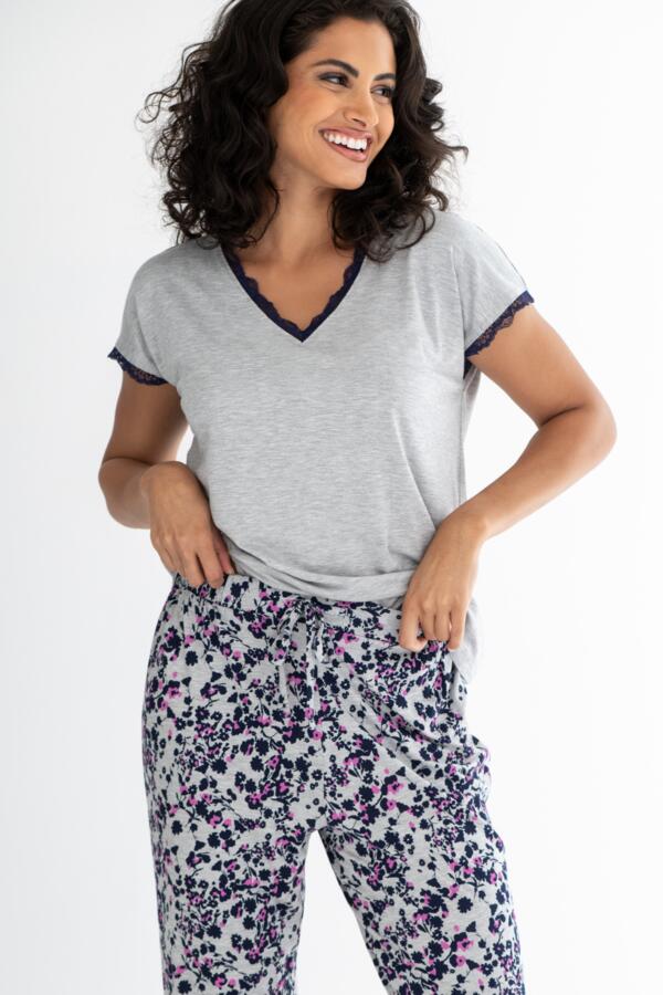 Sofa Loves Lace T-Shirt and Trouser Pyjama Set