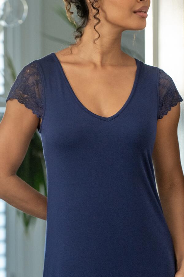 Bamboo Jersey Lace Hidden Support Midi Chemise