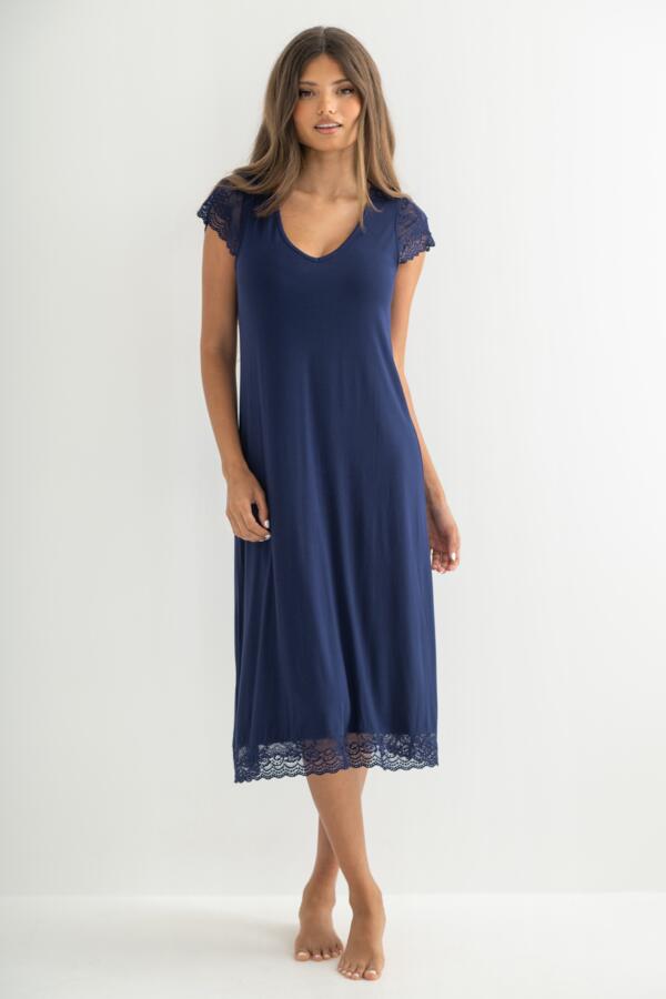 Bamboo Jersey Lace Hidden Support Midi Chemise