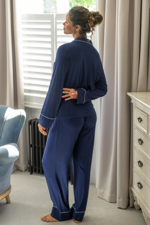 Bamboo Jersey Button Through Revere Collar Pyjama Set