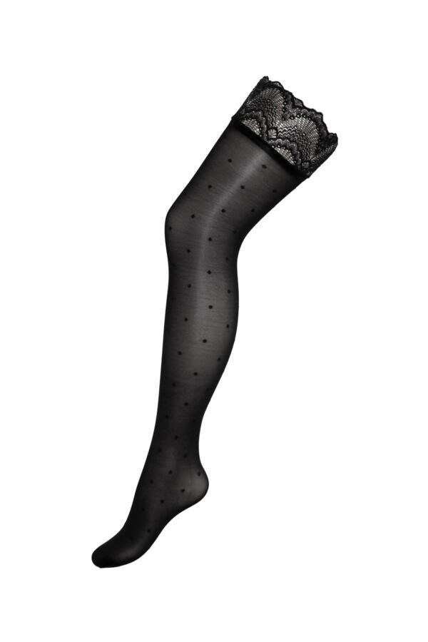 Polka Dot Lace Top 15 Denier Hold-Ups