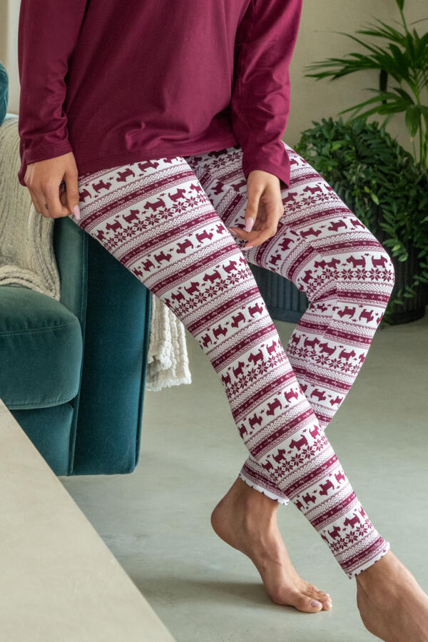 Soft Touch Jersey Fairisle Legging Pyjama Set