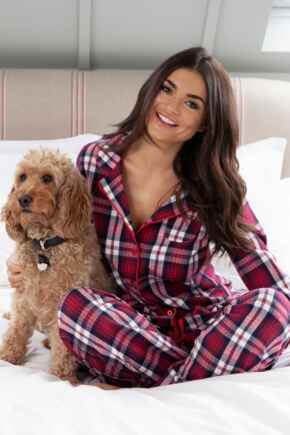 Cosy Check Brushed Cotton Pyjama Gift Set - Red/White/Navy