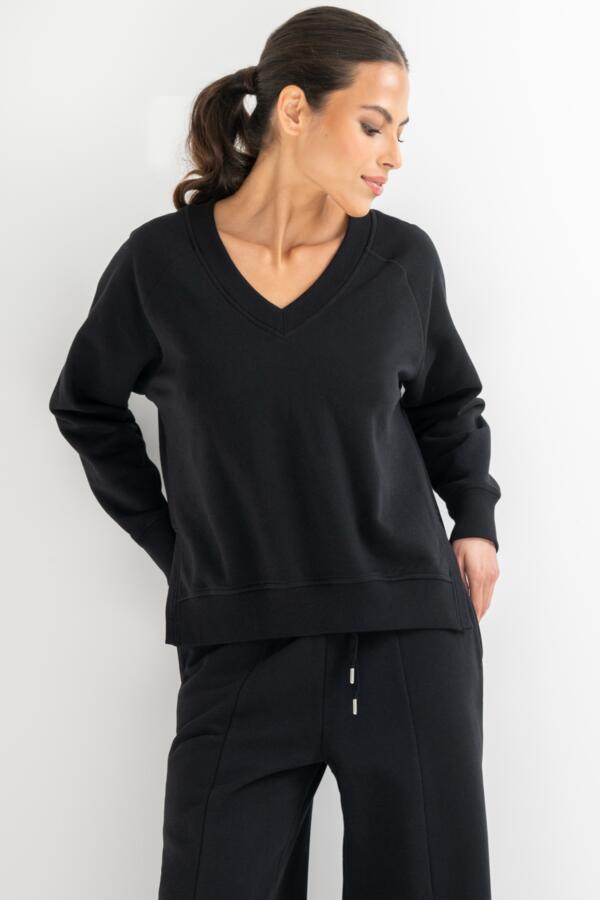 The Softest Off Duty Relaxed V-Neck Sweatshirt