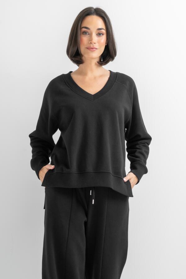 The Softest Off Duty Relaxed V-Neck Sweatshirt
