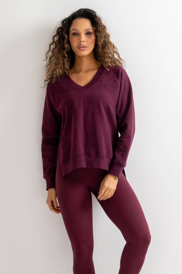 The Softest Off Duty Relaxed V-Neck Sweatshirt